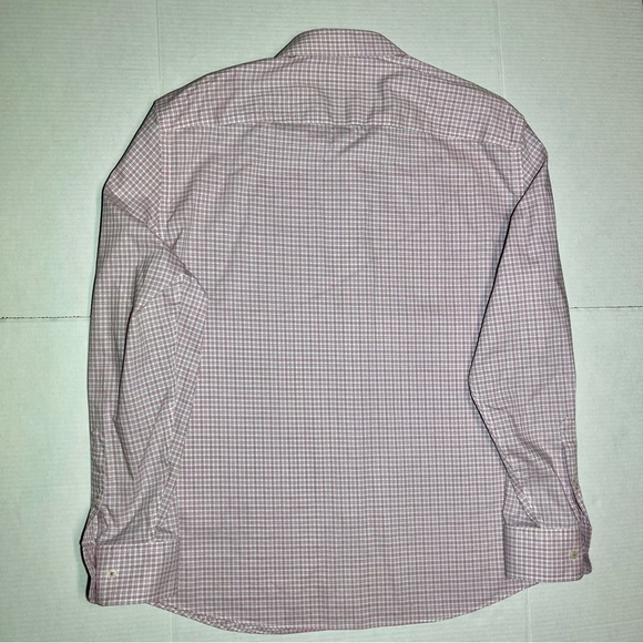 Untuckit Mens Long Sleeve Button Up Shirt Size 2XL Pink White Checks 100% Cotton - Picture 6 of 10